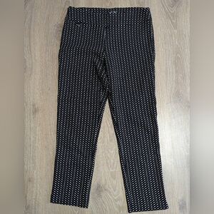 Lisette L Montreal Black and White Polka Dot Pull On Slim Ankle Dress Pants‎